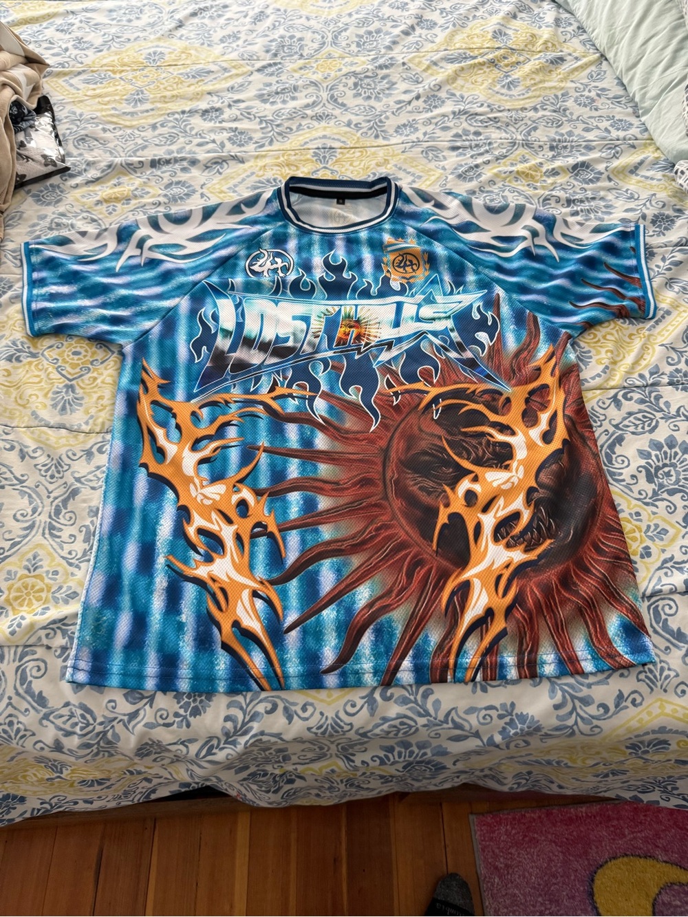 Lost Hills Argentina Blue Graphic Sun & Flame Short-Sleeve tee